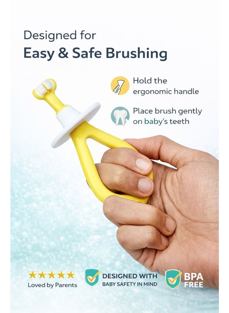 Turtees Baby Three-Sided Soft Bristle Toothbrush for Infants 6+ Months | BPA-Free Gentle Oral Care | Safety Stopper Design | Co-Designed with Child Dental Experts - Image 5